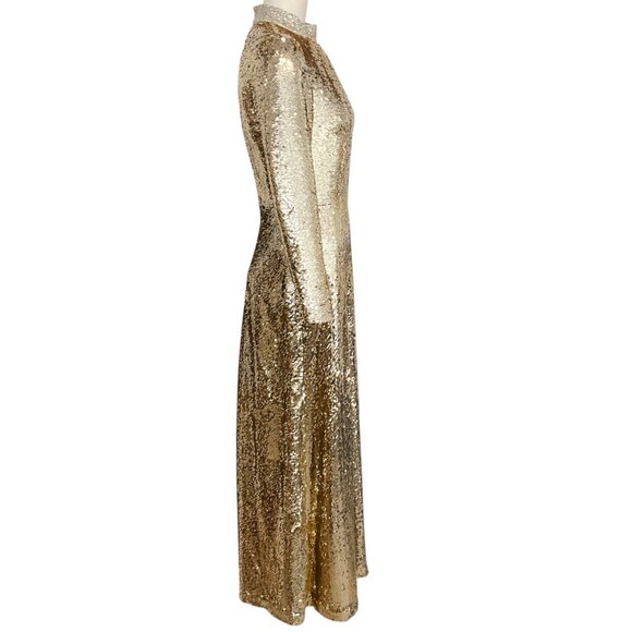 Saloni Gold Sequin Jena Midi Dress - Picture 2 of 4